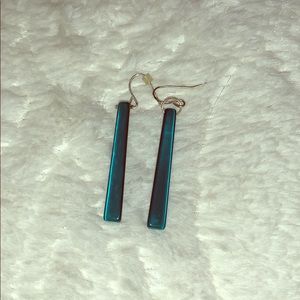 metallic blue earrings